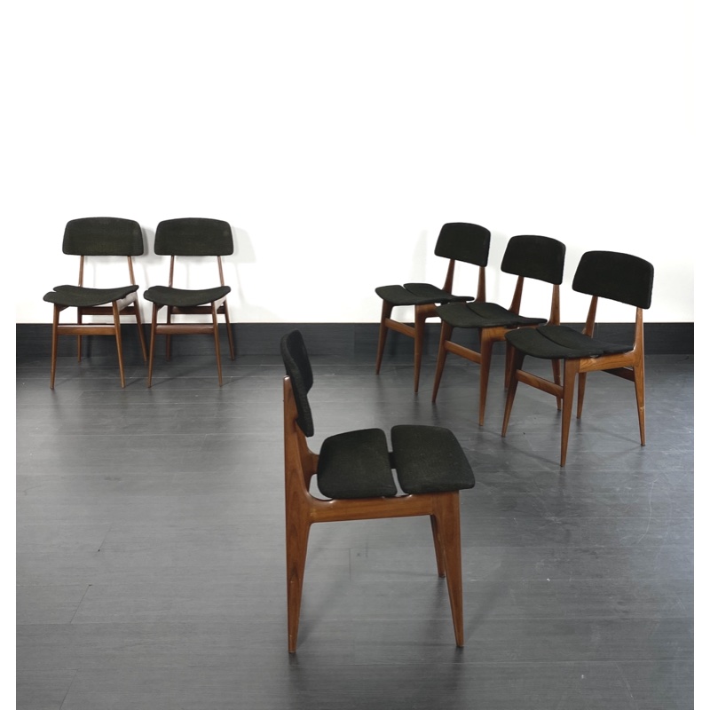 Set di sei sedie in palissandro Chair